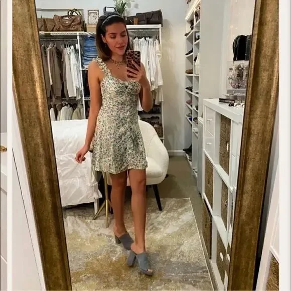 ZARA FLORAL SATIN EFFECT PRINT DRESS - Picture 9 of 14